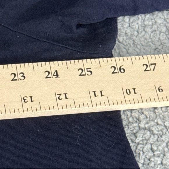 Croft & Barrow Navy Tunic with Striped Hem - Picture 7 of 8